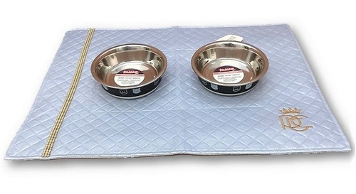 Tapete Porta Comedouro Bebedouro Strass Courino Patachic